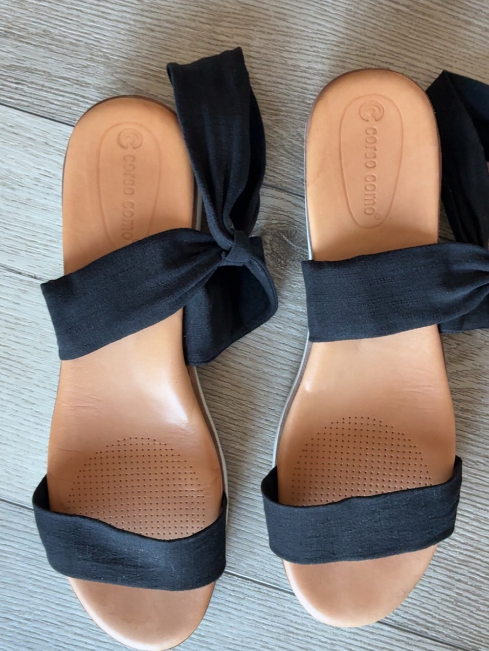 Black Bow Platform Sandals for Women